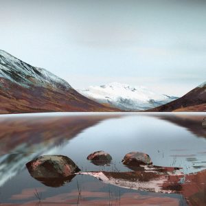 Mountains landscape digital painting by Jakub Cichecki