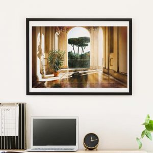 Beautiful light and shadow in Rome artwork - photo of framed illustration print by Jakub Cichecki