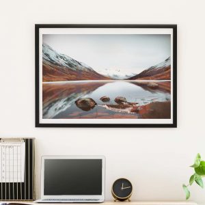 Beautiful mountains scottish landscape - photo of framed illustration print by Jakub Cichecki