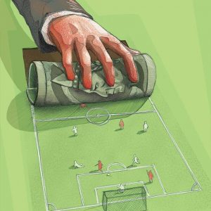 Who rules football 2 illustration for Kopalnia magazine by Jakub Cichecki